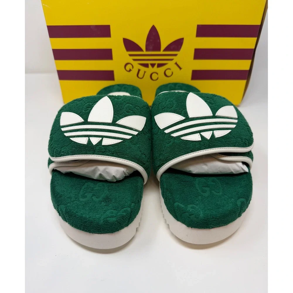 Gucci X Adidas GG Platform Sandal Green Size 12 US 11 EU